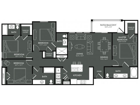 D1 floorplan at Park at Magnolia, Texas, 77354